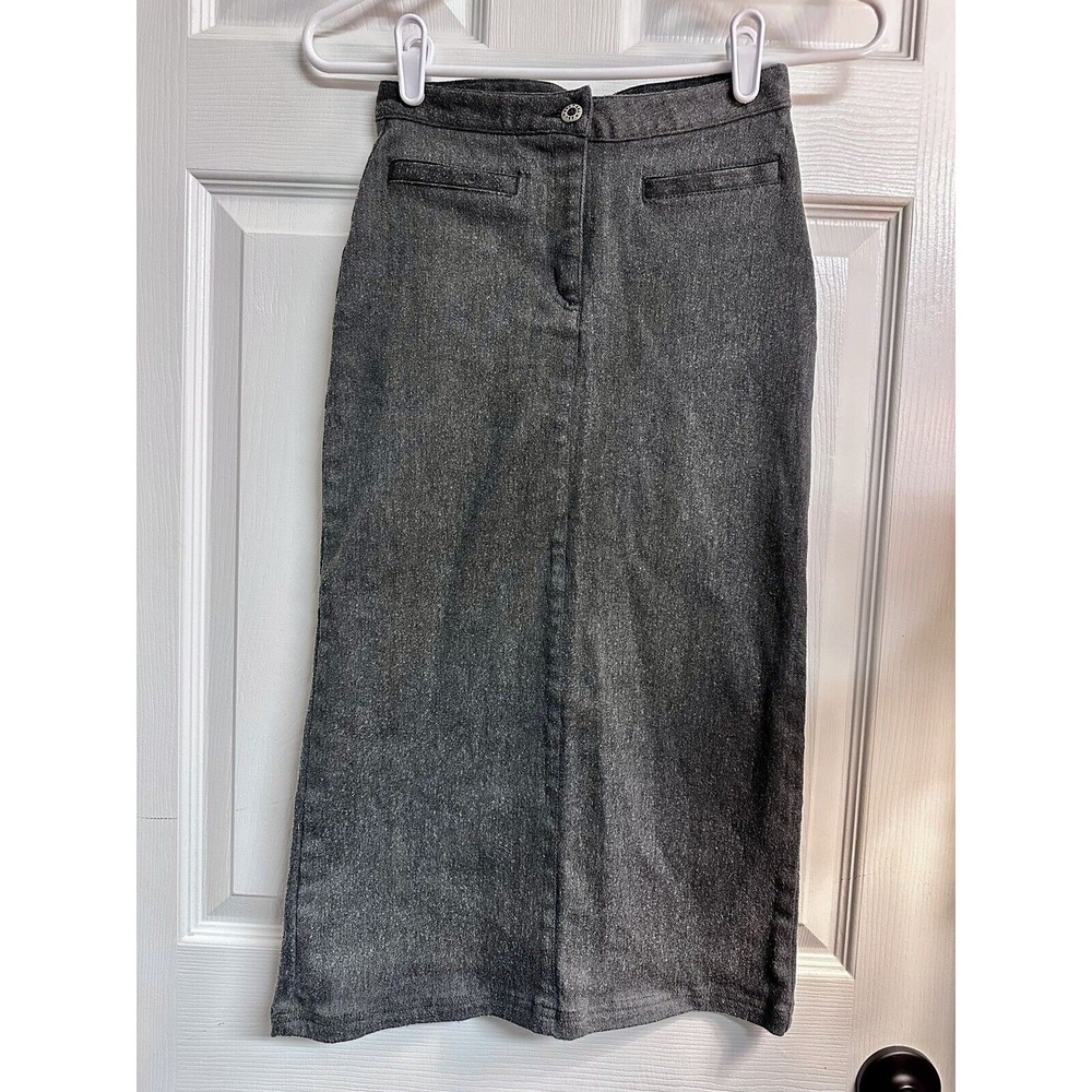Vintage Duckhead Girls Sz 10 Gray Maxi Pencil Skirt